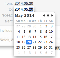 OS X graphical date picker